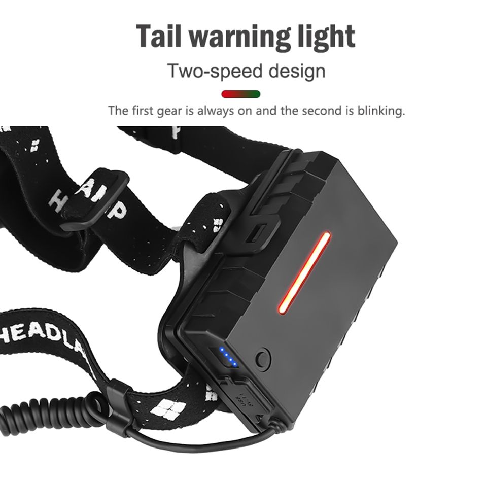 XHP70 LED čelovka 8000LM USB nabíjateľné vonkajšie svetlo IPX5 vodotesné s nastaviteľnými režimami na kempovanie a turistiku