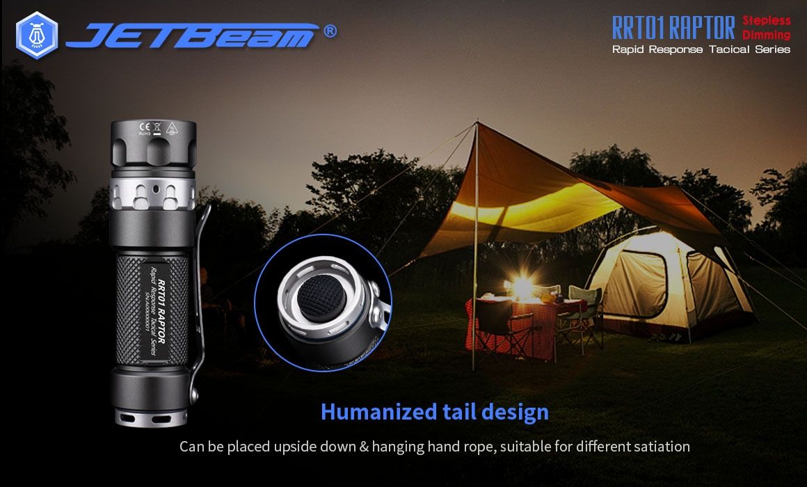 JETBeam JET-RRT01 XP-L 950 Lumen LED EDC baterka – odolné vonkajšie osvetlenie na kempovanie a turistiku