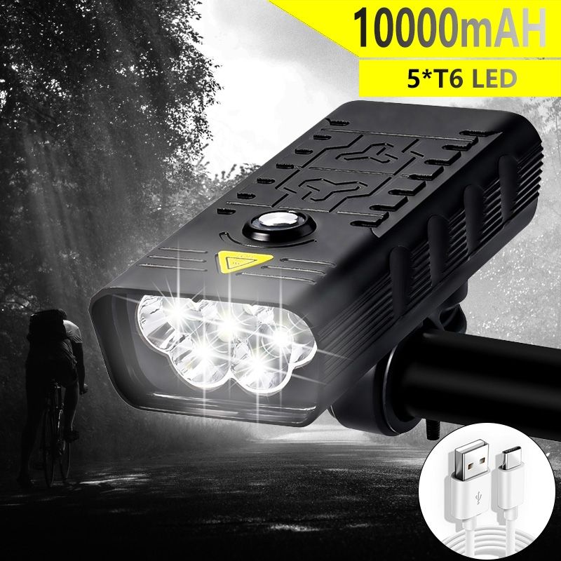 TK5 Predné svetlá na bicykel 5000 lúmenov USB nabíjateľné vodotesné super jasné s viacerými režimami na cyklistiku