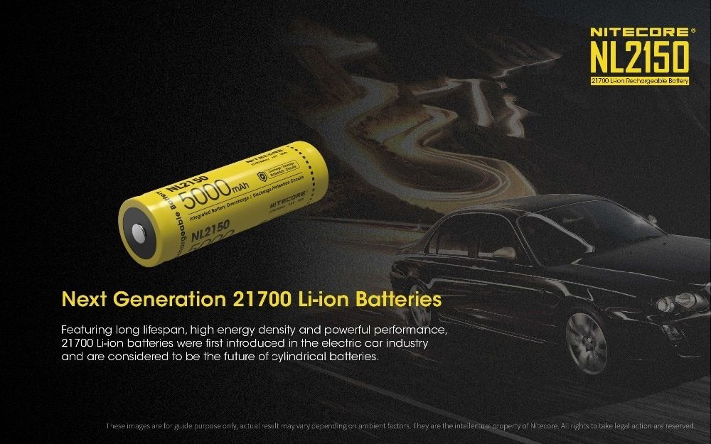 NITECORE NL2150 5000mAh batéria 21700 pre výkonné baterky a prenosné zariadenia s dlhodobou výdržou