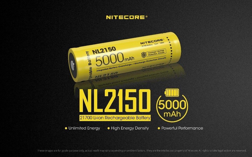 NITECORE NL2150 5000mAh batéria 21700 pre výkonné baterky a prenosné zariadenia s dlhodobou výdržou