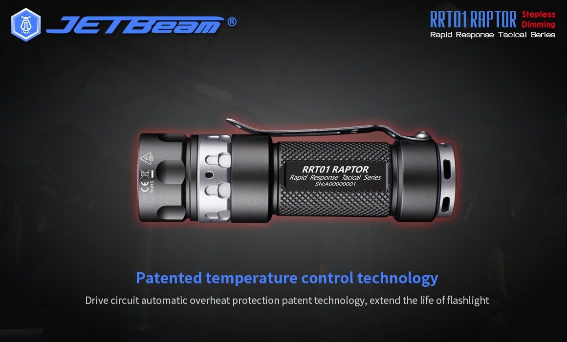 JETBeam JET-RRT01 XP-L 950 Lumen LED EDC baterka – odolné vonkajšie osvetlenie na kempovanie a turistiku