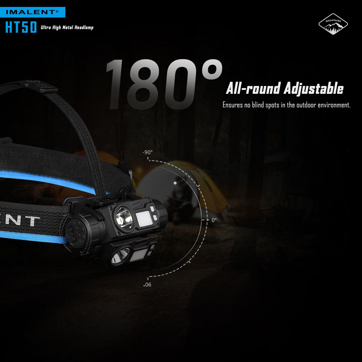 IMALENT HT50 LED dobrodružná čelovka s dvoma svetelnými zdrojmi, nabíjateľná, ľahký dizajn, vysoký svetelný výkon
