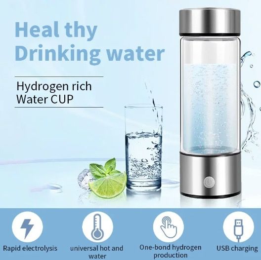 Prenosný pohár na vodu s generátorom vodíka s filtrom a ionizátorom, štýlový 420 ml, zvyšuje hydratáciu a hladinu antioxidantov