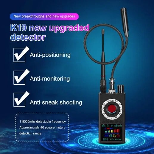K19 Bezdrôtový RF detektor signálu GPS sledovač, kompaktné bezpečnostné zariadenie na ochranu súkromia a detekciu sledovania