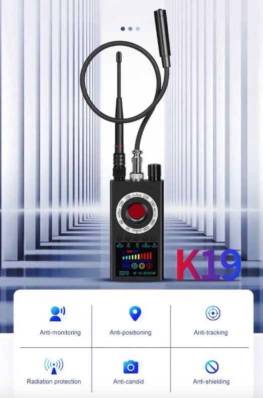 K19 Bezdrôtový RF detektor signálu GPS sledovač, kompaktné bezpečnostné zariadenie na ochranu súkromia a detekciu sledovania