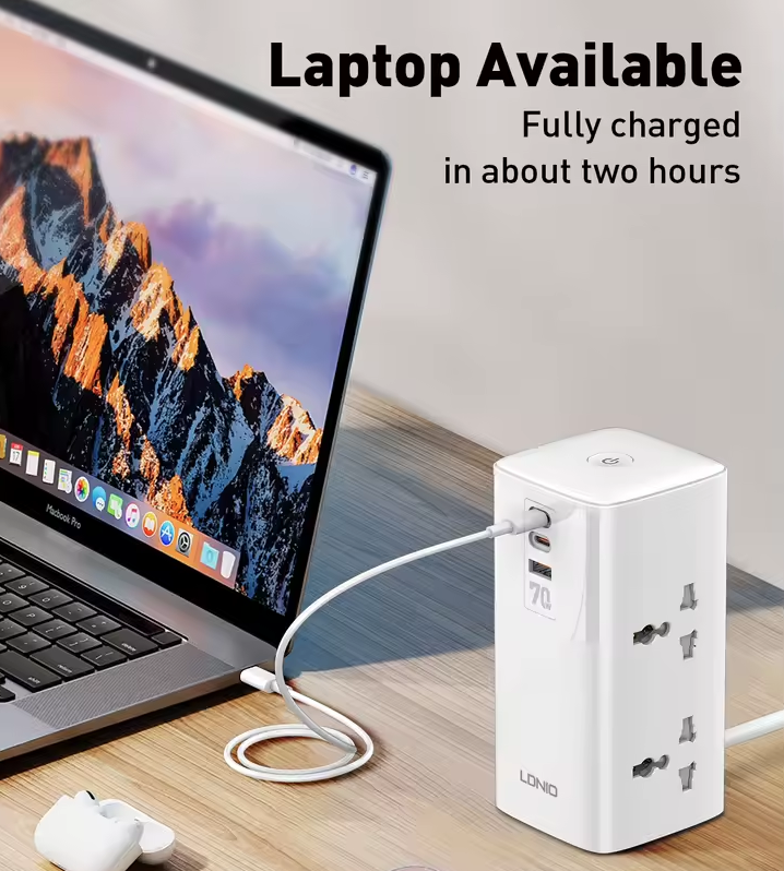 LDNIO Tower Multi Tap Cube Napájacia lišta so zásuvkami 70W Nabíjacie stanice 4 zásuvky Sieťový filter UK US EU Typ zástrčky na univerzálny adaptér