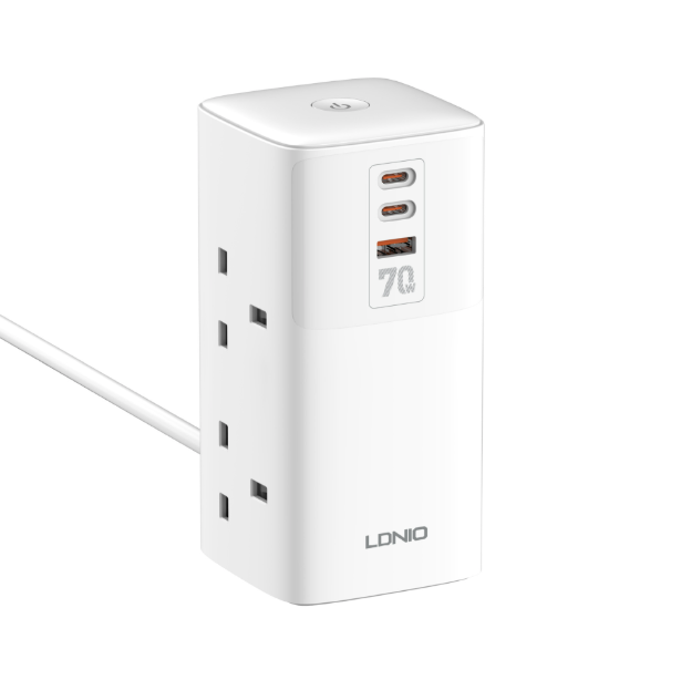 LDNIO Tower Multi Tap Cube Napájacia lišta so zásuvkami 70W Nabíjacie stanice 4 zásuvky Sieťový filter UK US EU Typ zástrčky na univerzálny adaptér