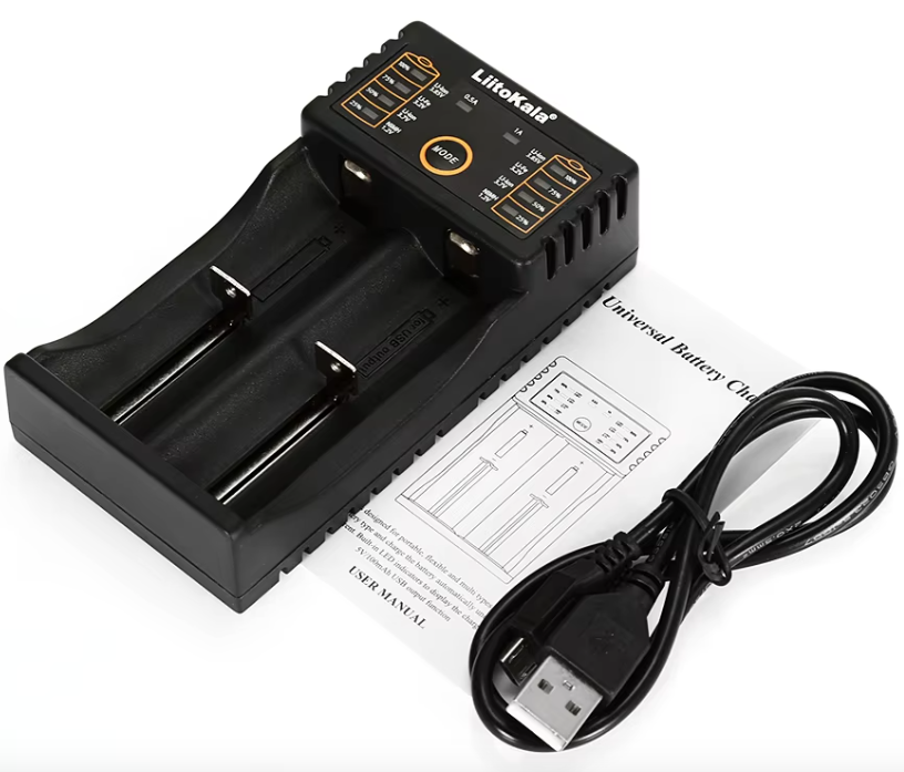 Liitokala Lii-202 Inteligentná nabíjačka pre 18650 26650 21700 NiMH lítiové batérie, dvojkanálová, USB výstup