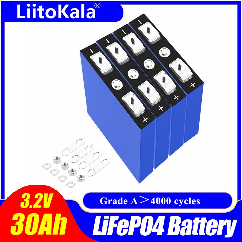 LiitoKala 3.2V 30Ah Lifepo4 batéria s vysokou hustotou energie pre solárne systémy a elektrické vozidlá