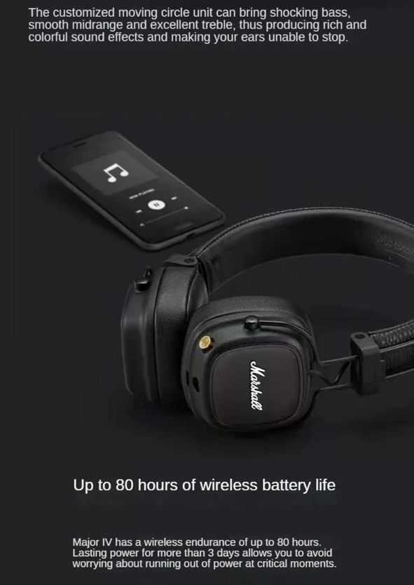 Marshall Major IV Bluetooth slúchadlá charakteristický zvuk moderná technológia pohodlné nosenie prémiové zariadenie