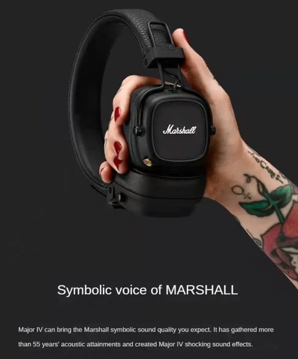 Marshall Major IV Bluetooth slúchadlá charakteristický zvuk moderná technológia pohodlné nosenie prémiové zariadenie
