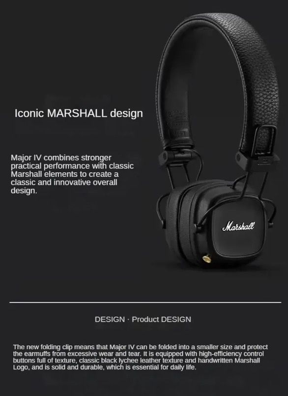 Marshall Major IV Bluetooth slúchadlá charakteristický zvuk moderná technológia pohodlné nosenie prémiové zariadenie