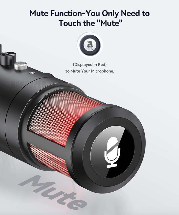 MU900PRO RGB USB mikrofón profesionálny kardioidný s dynamickým RGB osvetlením na podcasting a streamovanie