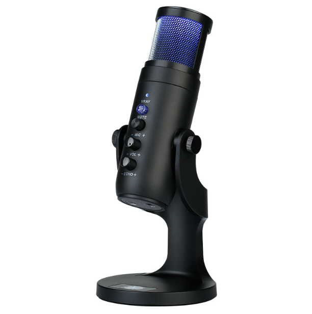 MU900PRO RGB USB mikrofón profesionálny kardioidný s dynamickým RGB osvetlením na podcasting a streamovanie