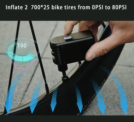 A2 Mini elektrická vzduchová pumpa bezdrôtová prenosná nafukovač na bicykel ventil Presta a Schrader ľahké cyklistické vybavenie