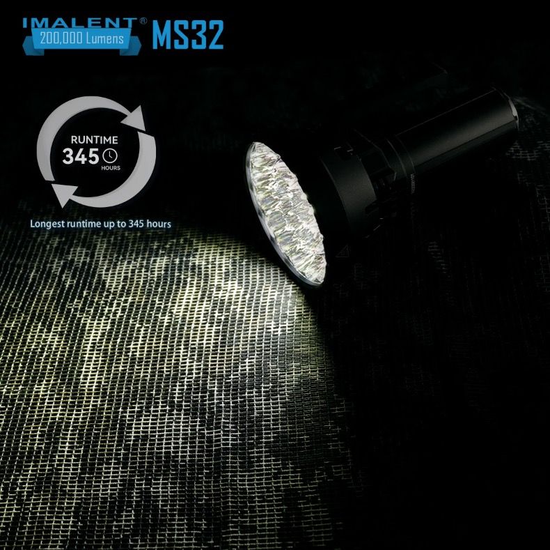 IMALENT MS32 200000 Lumen LED vysoko výkonná baterka s viacerými režimami osvetlenia pre vonkajšie dobrodružstvá