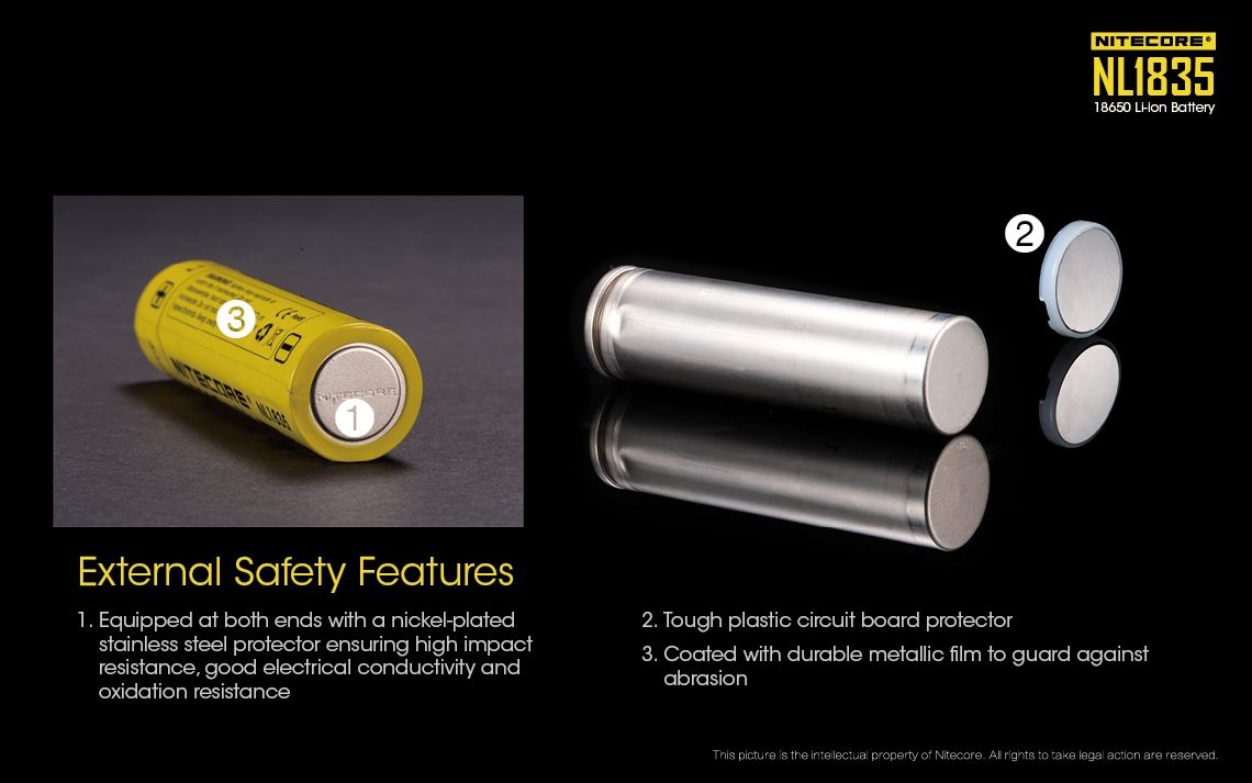 Nitecore 18650 NL1835 3500mAh Li-ion nabíjateľná batéria pre dlhotrvajúci výkon a spoľahlivý výkon