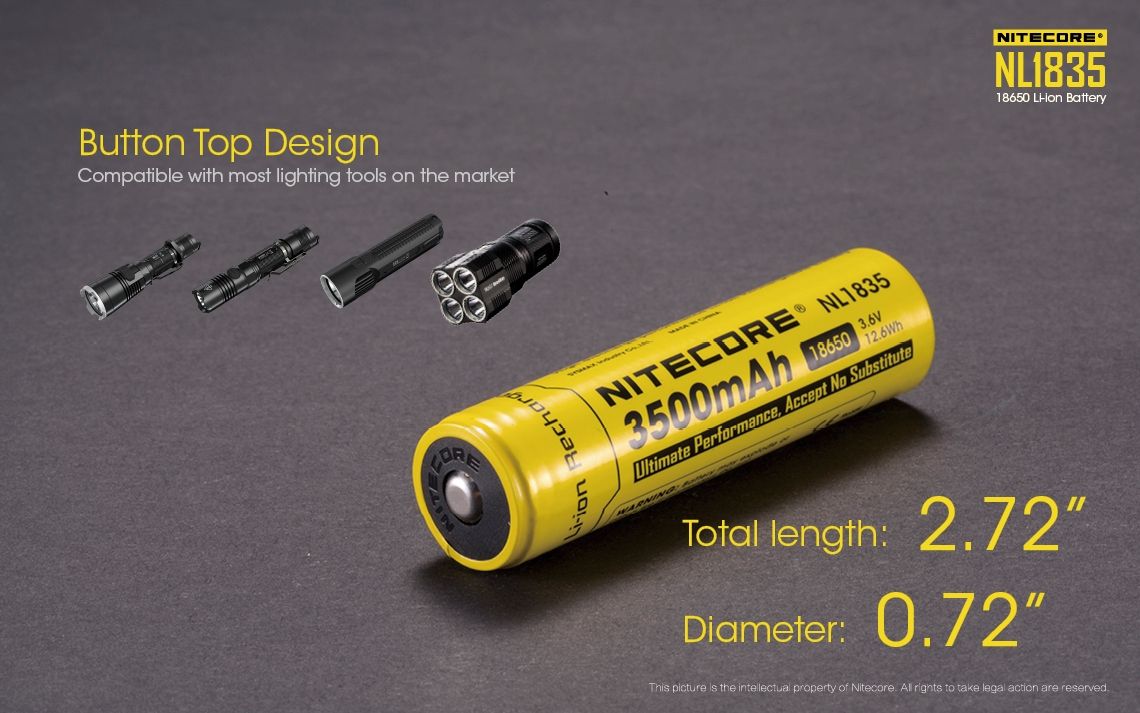 Nitecore 18650 NL1835 3500mAh Li-ion nabíjateľná batéria pre dlhotrvajúci výkon a spoľahlivý výkon