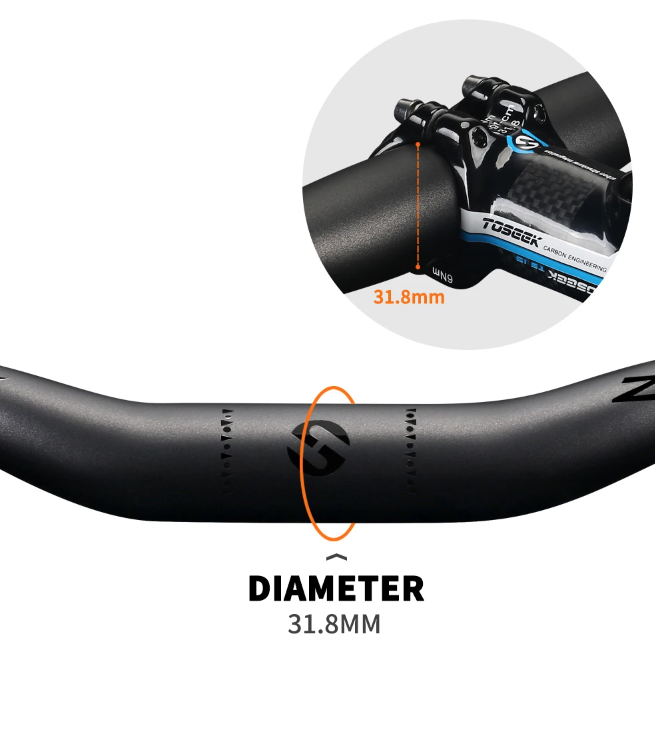 TOSEEK ZF-ONE MTB Carbonové riadidlá 31.8mm Ľahké Matná čierna 580mm 760mm Ergonomický dizajn Prémiová kvalita