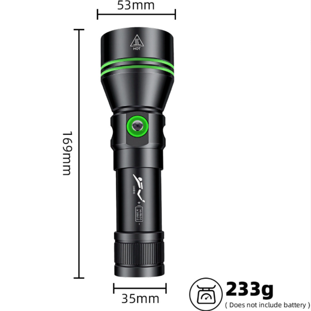 P70 Potápačské svietidlo: 5000 lúmenov, super jasné | IPX8 Vodotesné do 200m pre nočné potápanie