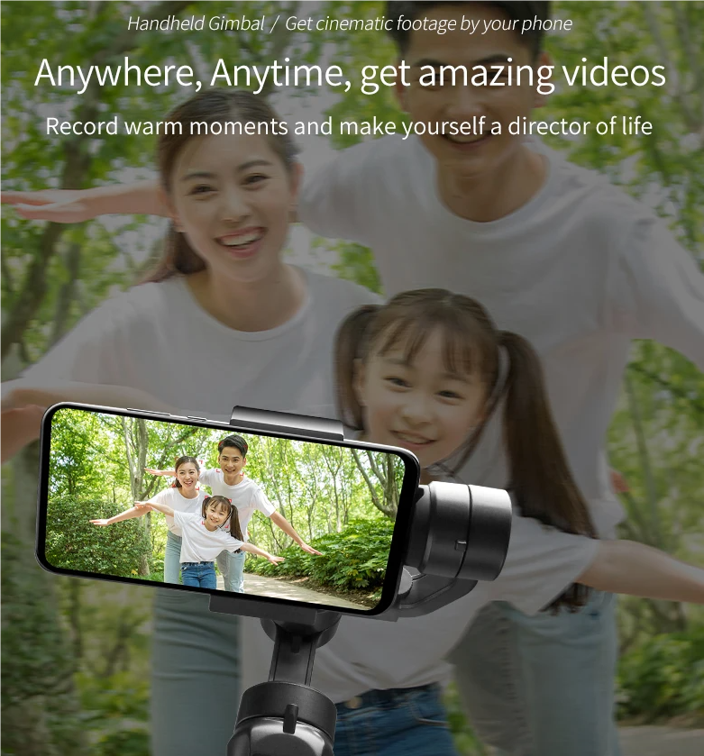 F6 3-osový gimbal ručný stabilizátor pre plynulé videá a vlogovanie s dlhou životnosťou batérie