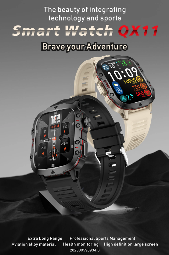 QX11 Smart Watch pre mužov, IP68 5ATM Outdoorové Športové Pánske Hodinky s Bluetooth Volaním Fitness Tracker