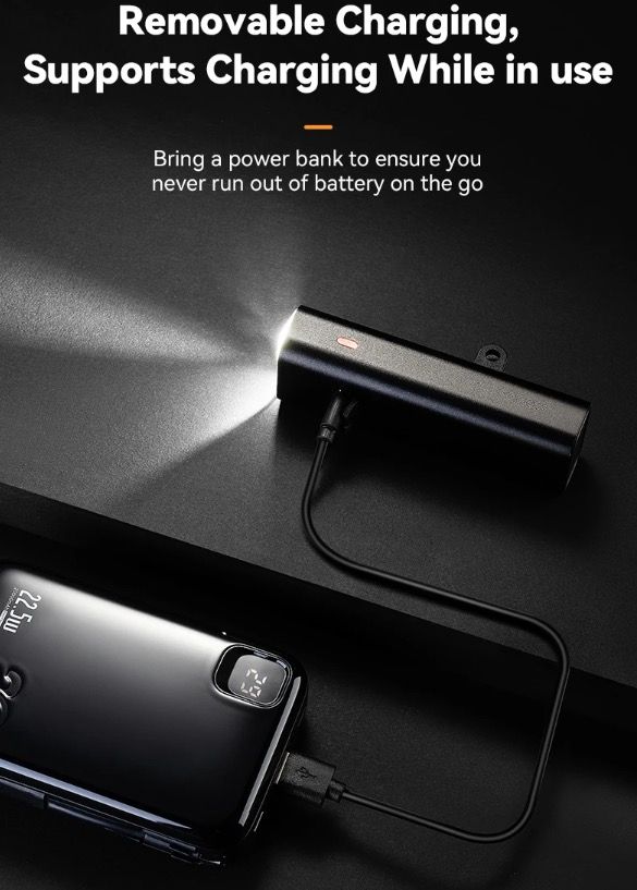 ROCKBROS RHL-1000LUMEN Predné svetlo na bicykel, odolné voči dažďu, LED cyklistické svetlo, nabíjateľné cez USB-C, na nočnú jazdu