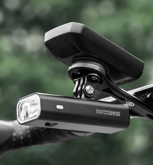 ROCKBROS RHL-1000LUMEN Predné svetlo na bicykel, odolné voči dažďu, LED cyklistické svetlo, nabíjateľné cez USB-C, na nočnú jazdu