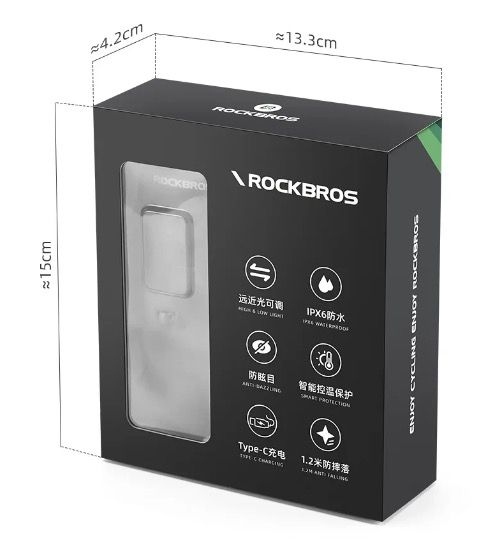 ROCKBROS RHL3000 Cyklistické svetlo 3000 lúmenov, LED predné svetlo, 10000mAh batéria, vodeodolné, na MTB a cestnú cyklistiku, odolné