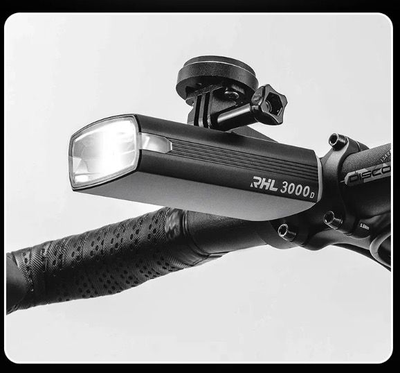 ROCKBROS RHL3000 Cyklistické svetlo 3000 lúmenov, LED predné svetlo, 10000mAh batéria, vodeodolné, na MTB a cestnú cyklistiku, odolné
