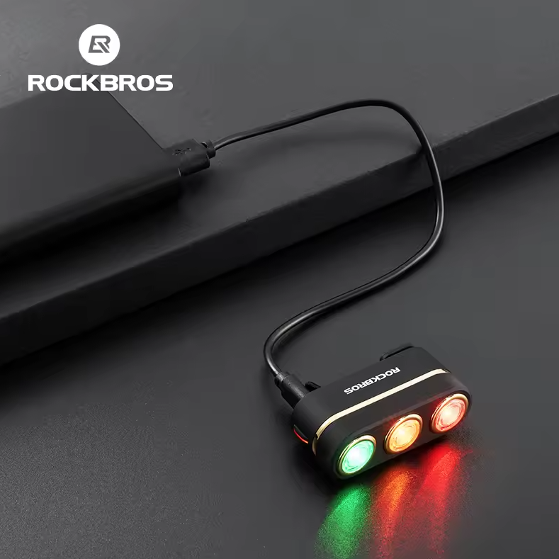 ROCKBROS Smart zadné svetlo na bicykel – IP64 vodotesné, výstražné, s nabíjaním cez USB-C a detekciou brzdenia, nočné cyklistické svetlo, príslušenstvo na bicykel