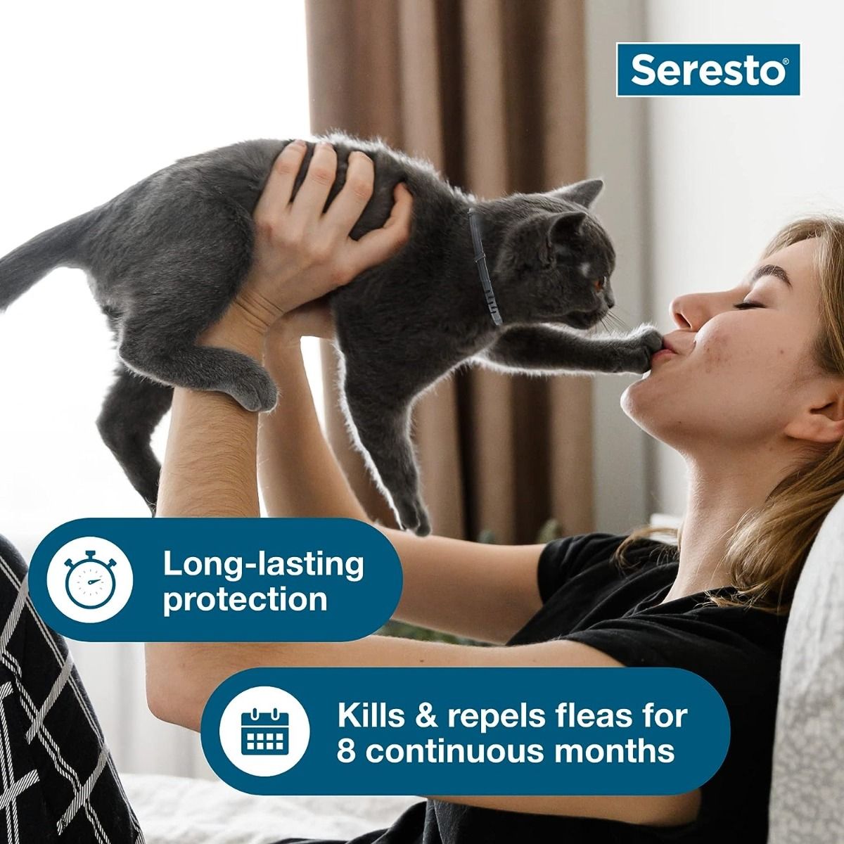 Seresto obojok pre veľké psy, odporúčaný veterinárom, na liečbu a prevenciu proti blchám a kliešťom, 8-mesačná ochrana