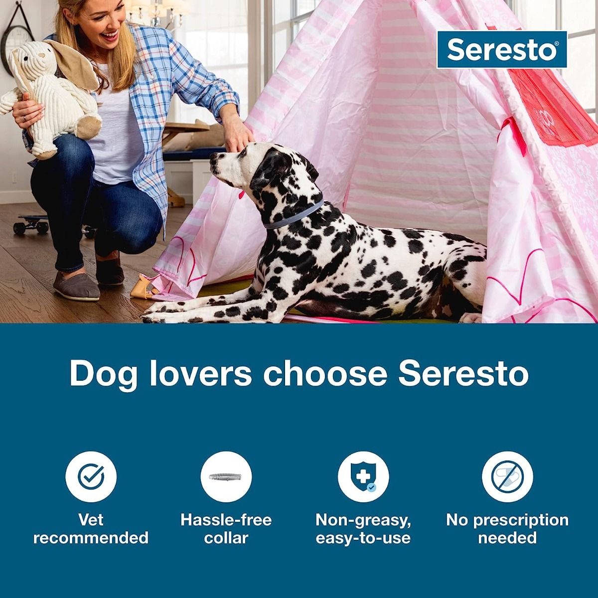 Seresto obojok pre veľké psy, odporúčaný veterinárom, na liečbu a prevenciu proti blchám a kliešťom, 8-mesačná ochrana