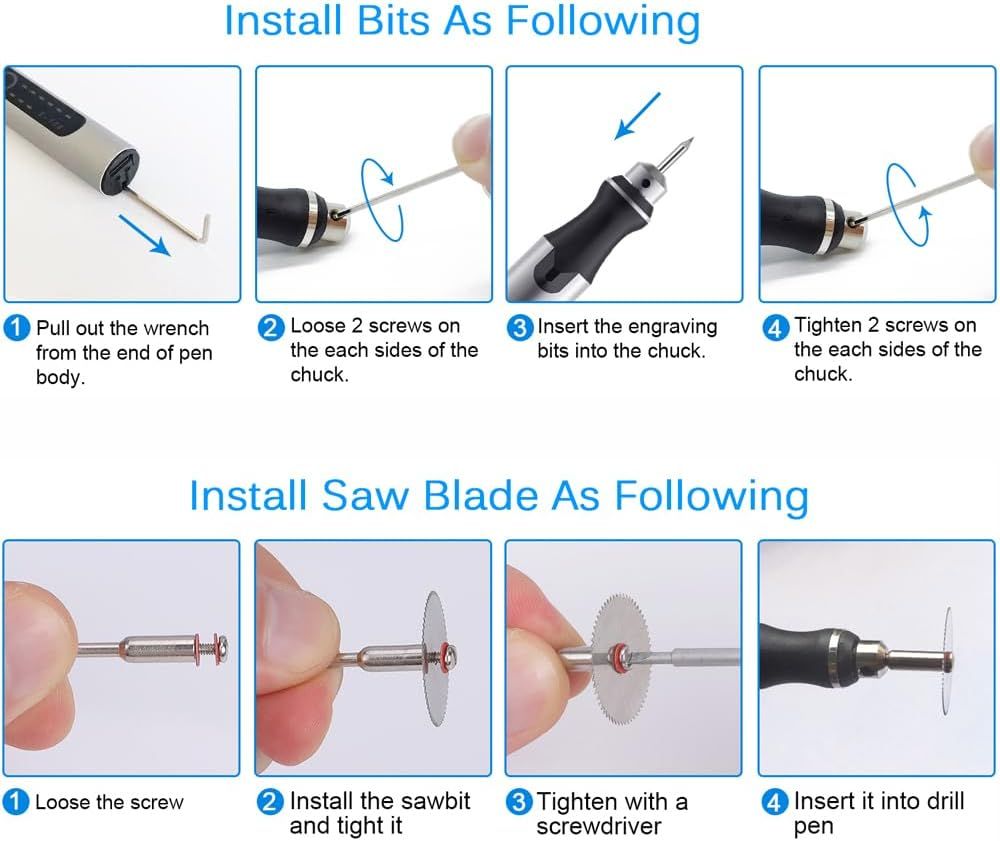 USB nabíjateľné gravírovacie pero s 35 bitmi, mini elektrický gravírovací stroj na leptanie, bezdrôtové rotačné nástroje na gravírovanie šperkov, kameňa, kovu, plastu, dreva, živice a modelov.