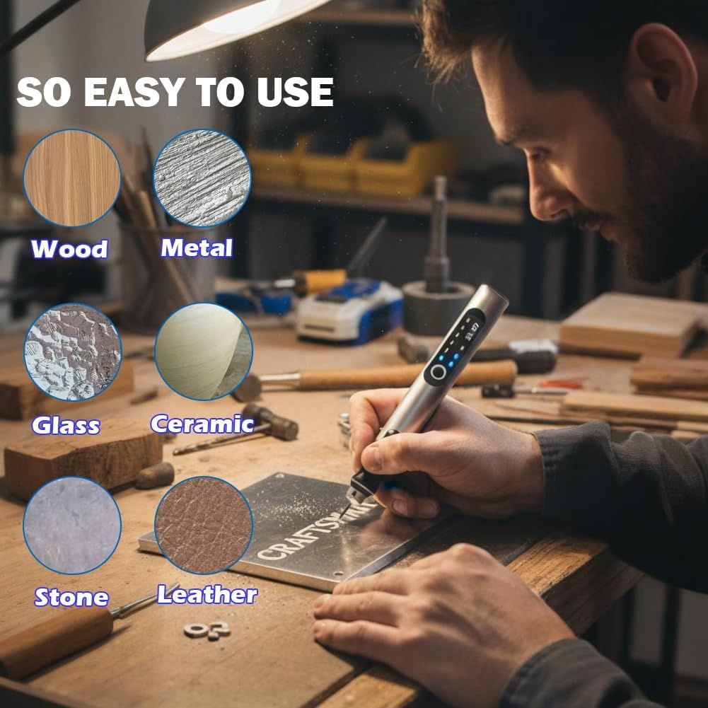 USB nabíjateľné gravírovacie pero s 35 bitmi, mini elektrický gravírovací stroj na leptanie, bezdrôtové rotačné nástroje na gravírovanie šperkov, kameňa, kovu, plastu, dreva, živice a modelov.