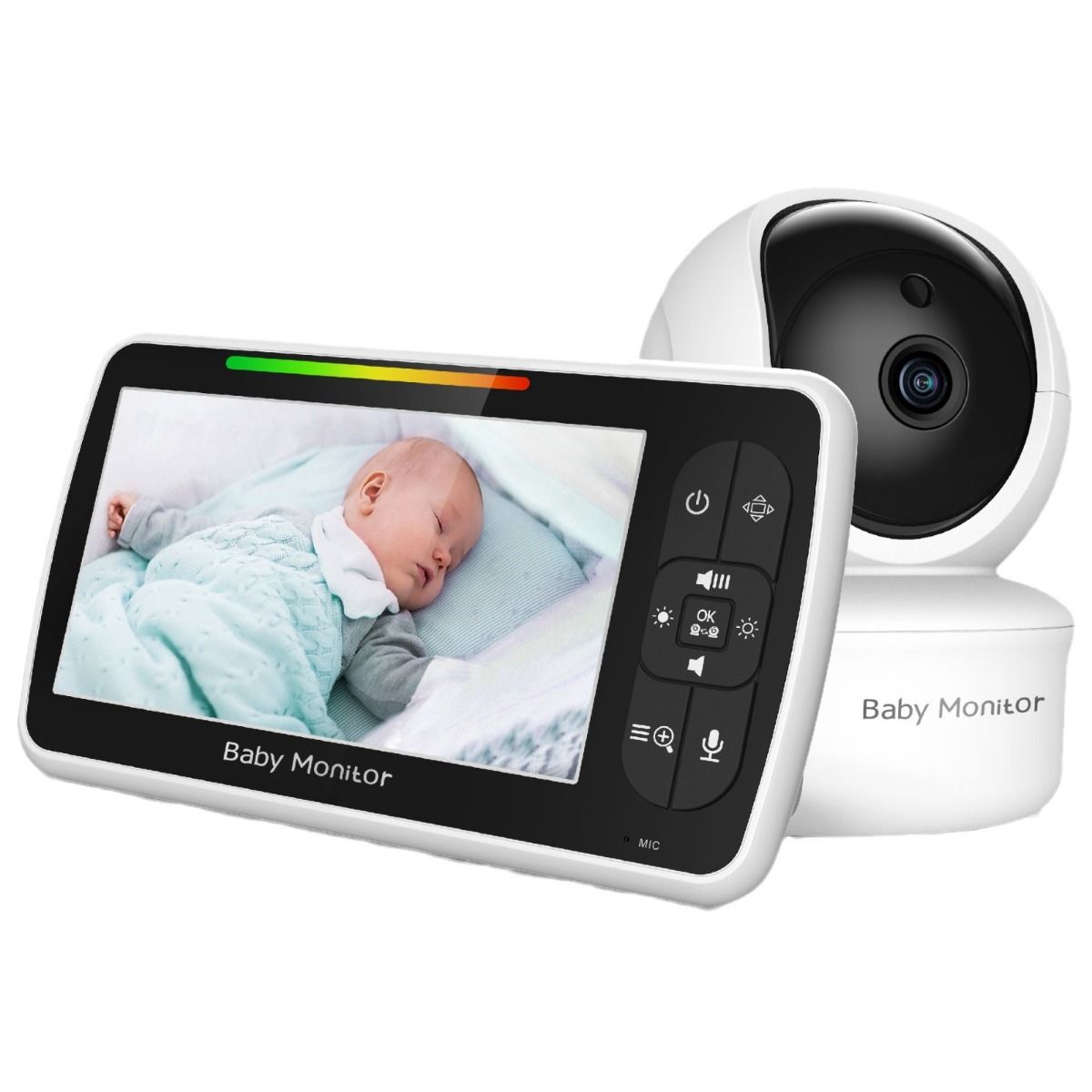 5-palcový detský monitor SM650 HD 720P video dlhotrvajúca batéria dvojsmerné audio prenosný dohľad nad dojčatami