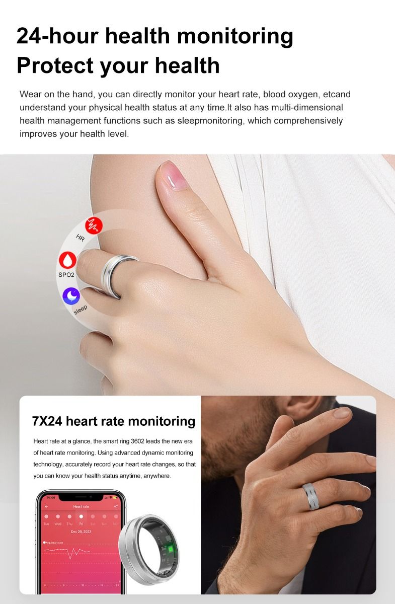 Multifunkčný inteligentný prsteň pre pokročilé monitorovanie zdravia a analýzu spánku ideálny pre fitness nadšencov