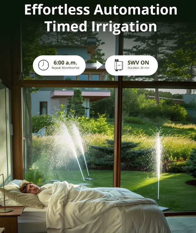 SONOFF SWV Zigbee 3.0 Inteligentný vodný ventil, automatizované efektívne zavlažovanie, eWeLink, Alexa, Google, jednoduchá inštalácia.