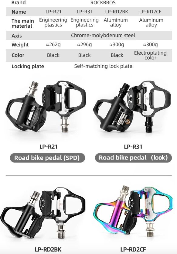 ROCKBROS SPD-SL ultralight pedále pre cestné bicykle z hliníkovej zliatiny pre cyklistickú efektivitu a stabilitu