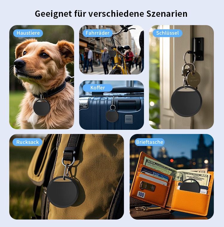 Bluetooth Tracker Tags for Luggage, 4-Pack, Android & Google Find My Device, Replaceable Battery