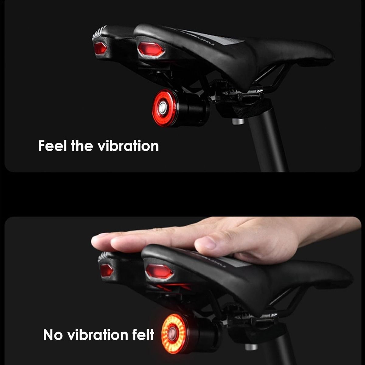 Smart zadné svetlo na bicykel s brzdovou indukciou, zadné svetlo na sedlovú tyč a sedlo bicykla, vodotesné, USB nabíjanie, cyklistické zadné svetlo