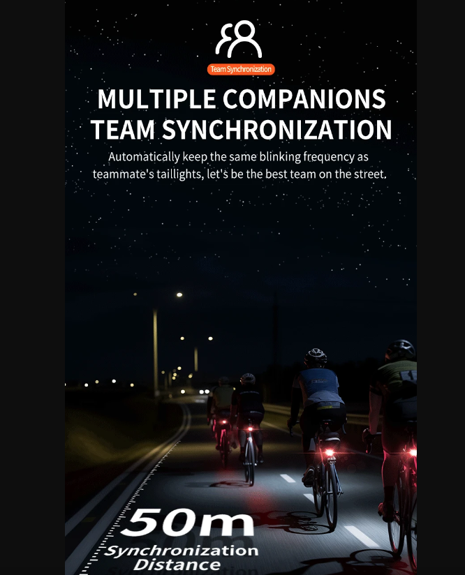 TOWILD TL03Pro LED Cyklistické zadné svetlo inteligentný brzdový senzor sedemfarebné blikanie odolný cyklistický doplnok