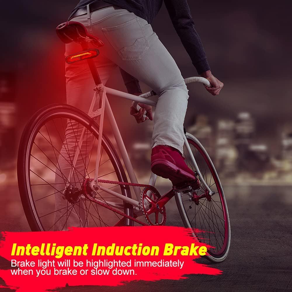 Inteligentné zadné svetlo na bicykel so smerovkami, nabíjateľný bicyklový klaksón a alarm s diaľkovým ovládaním, automaticky snímané smerové svetlá a alarm na bicykel