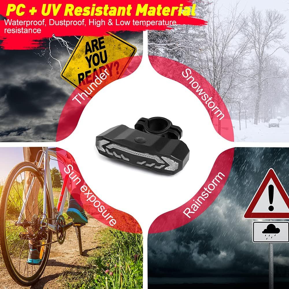 Inteligentné zadné svetlo na bicykel so smerovkami, nabíjateľný bicyklový klaksón a alarm s diaľkovým ovládaním, automaticky snímané smerové svetlá a alarm na bicykel