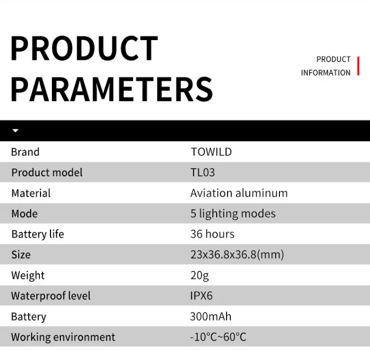 TOWILD TL03 Cyklistické inteligentné automatické brzdové snímacie LED zadné svetlo – príslušenstvo na bicykel s piatimi režimami blikania