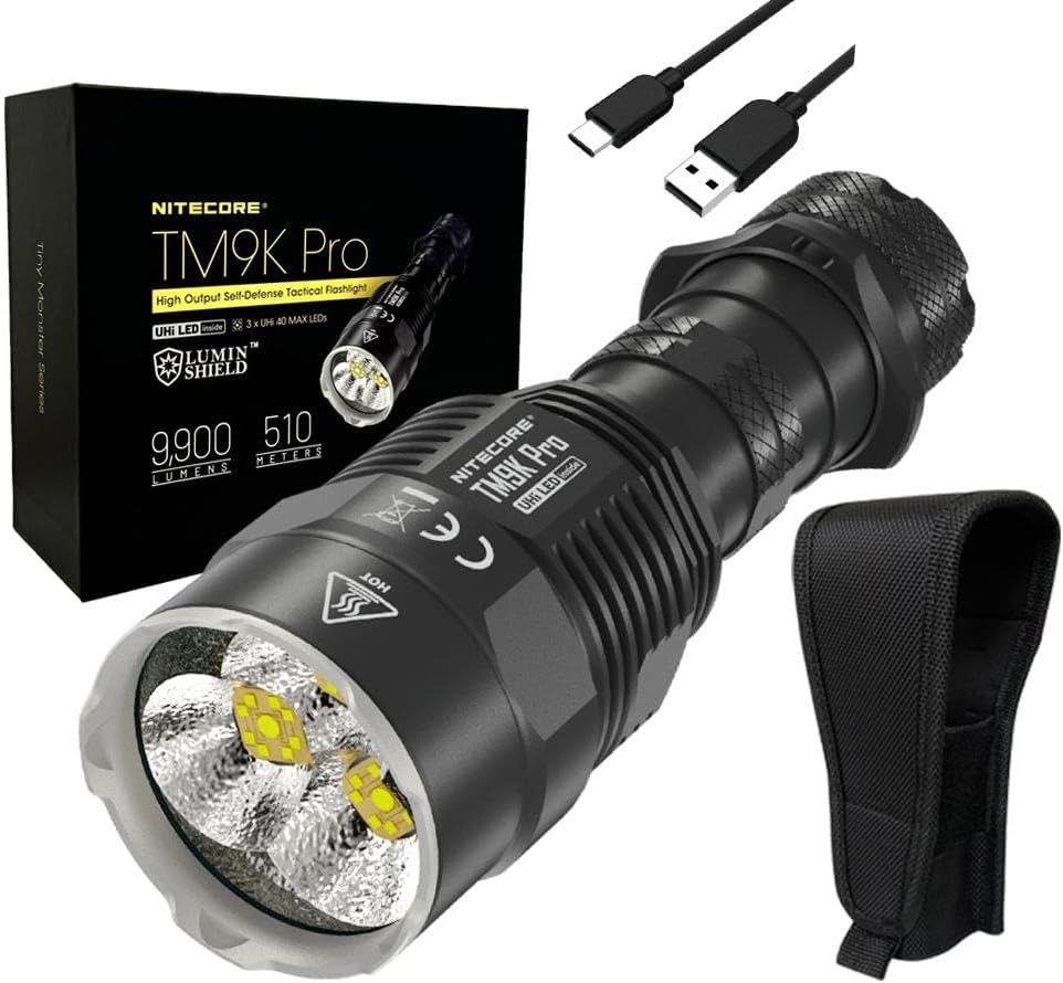 Nitecore TM9K PRO 9900 Lumen odolná nabíjateľná baterka s USB-C a 510m lúčom pre outdoorové dobrodružstvá