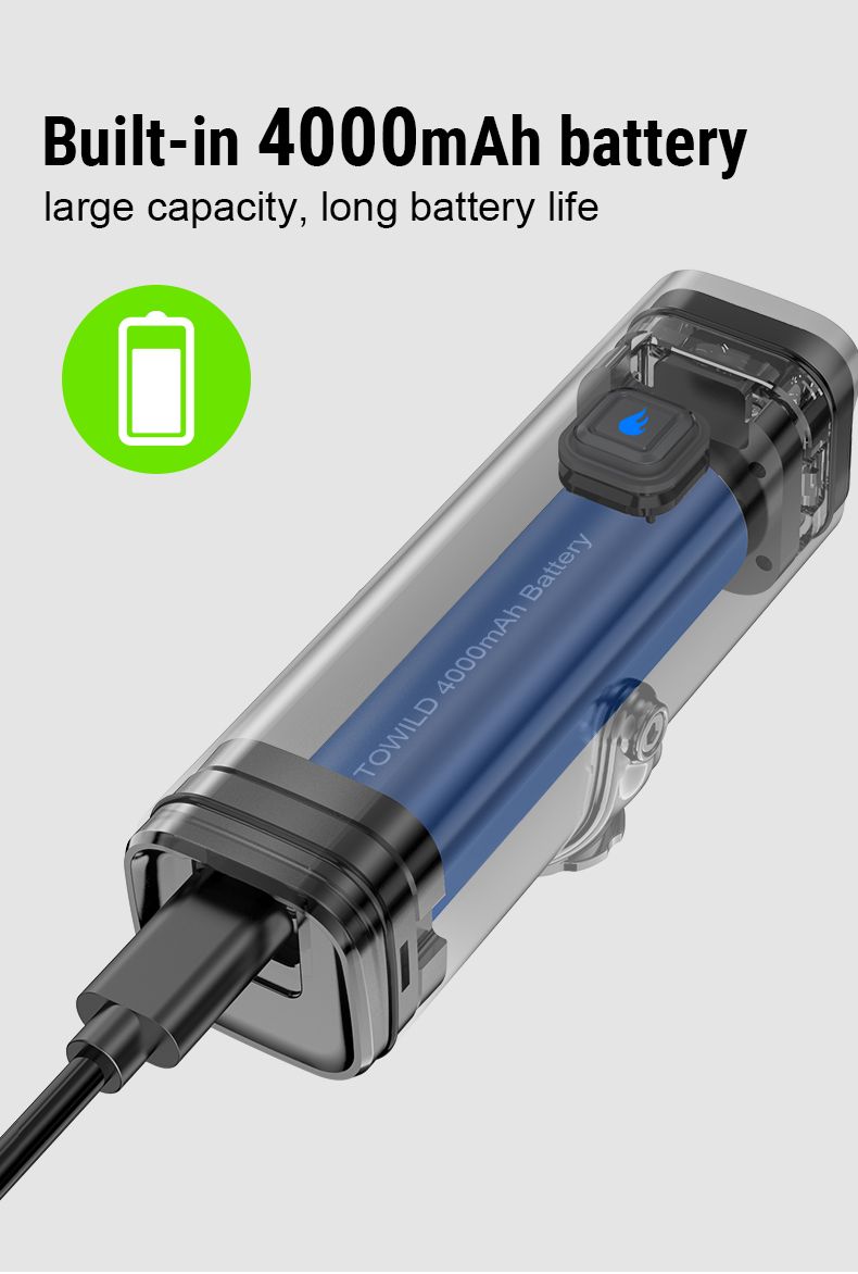 TOWILD CL1200 1200LM USB nabíjateľné predné svetlo na bicykel s bezdrôtovým diaľkovým ovládaním pre bezpečnosť pri nočnej cyklistike
