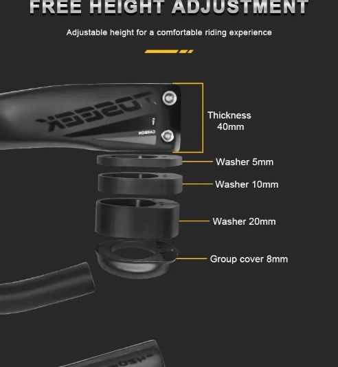 TOSEEK TR5500 celokarbónový predstavec s matnou čiernou povrchovou úpravou ultra ľahké cyklistické diely