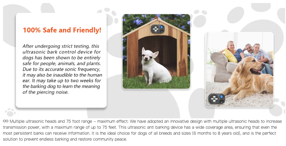 Ultrazvukové zariadenie proti štekaniu | Automatické zastavovanie | Výcvik psov | Minimalizácia hluku